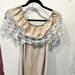SOLD - Stone Cold Fox cream mini dress.